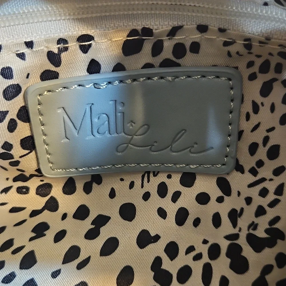 Mali + Lili Baby‎ Blue Faux Leather Shoulder Bag with Bow Detail